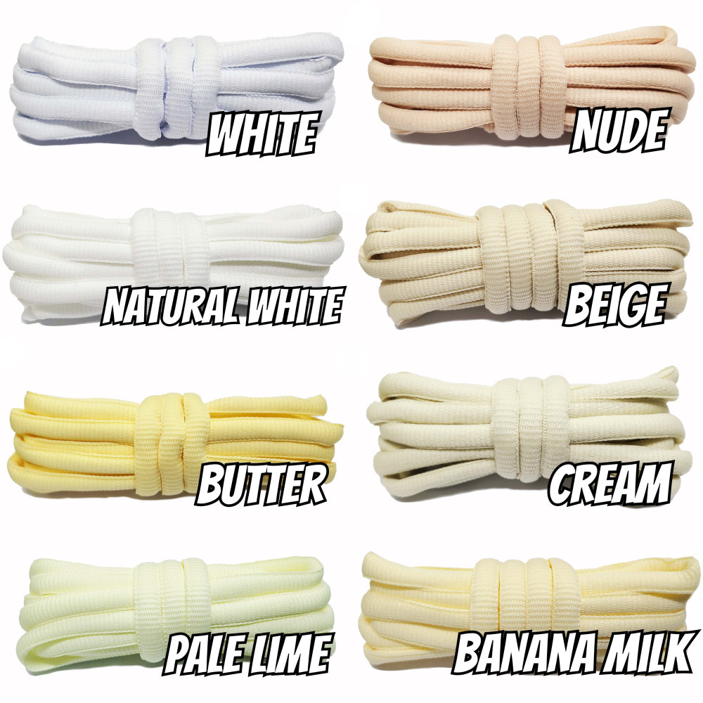 Vintage Tone Thick SB Oval Laces-For SB Dunk- 8 Colours-Cream-Beige-